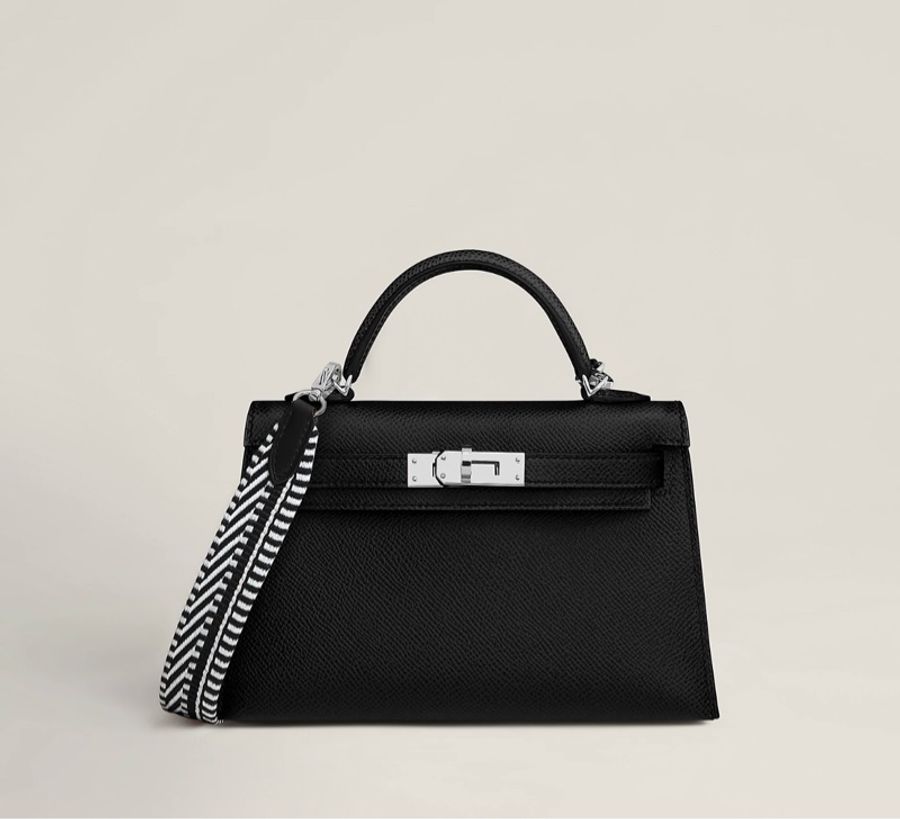 Hermes Sangle Cavale 25mm帆布銀扣背帶-0