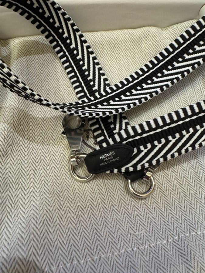 Hermes Sangle Cavale 25mm帆布銀扣背帶-5