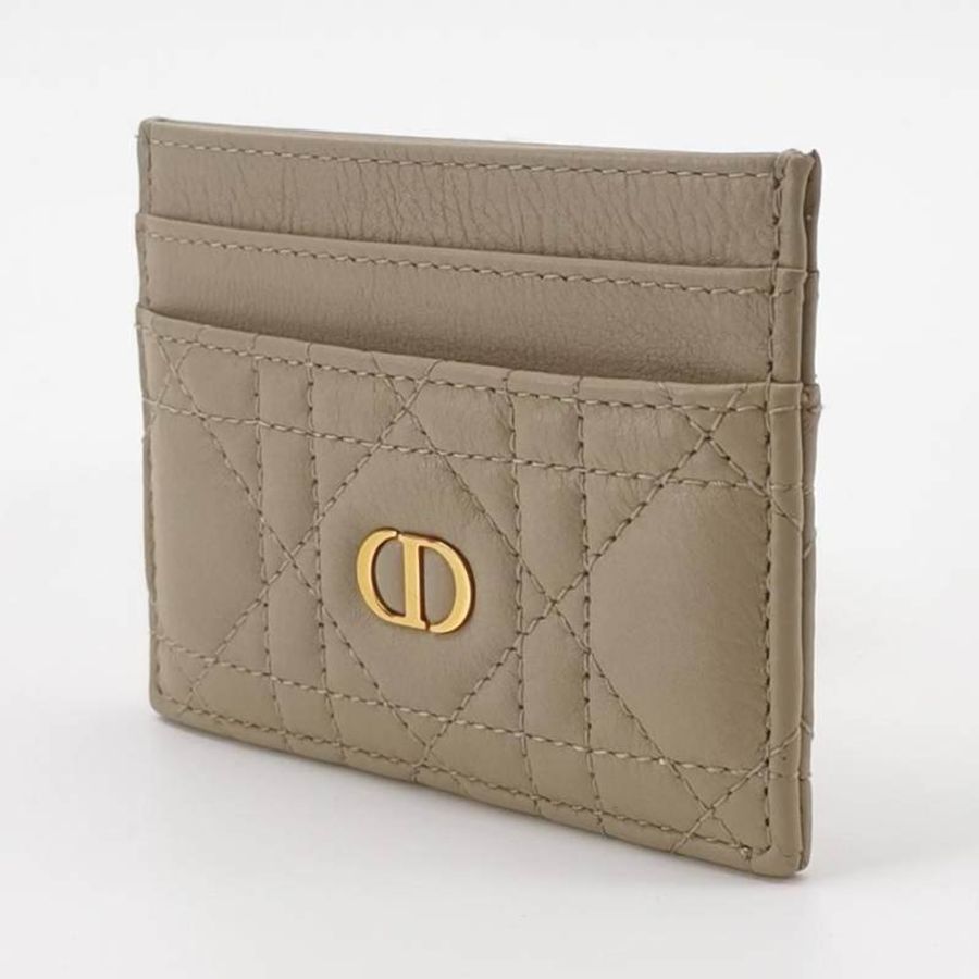 Dior Caro牛皮CD標誌藤格紋CD扭扣卡包-1