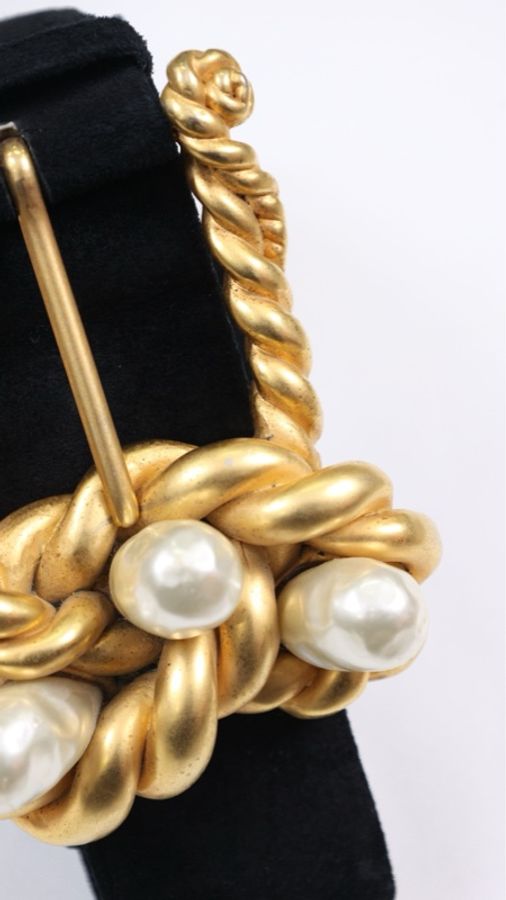 Chanel 90年秀款黑金珍珠腰带-21