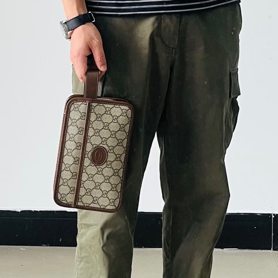 GUCCI古馳焦糖色老花帆布相機包Gucci復古單品🛵-6