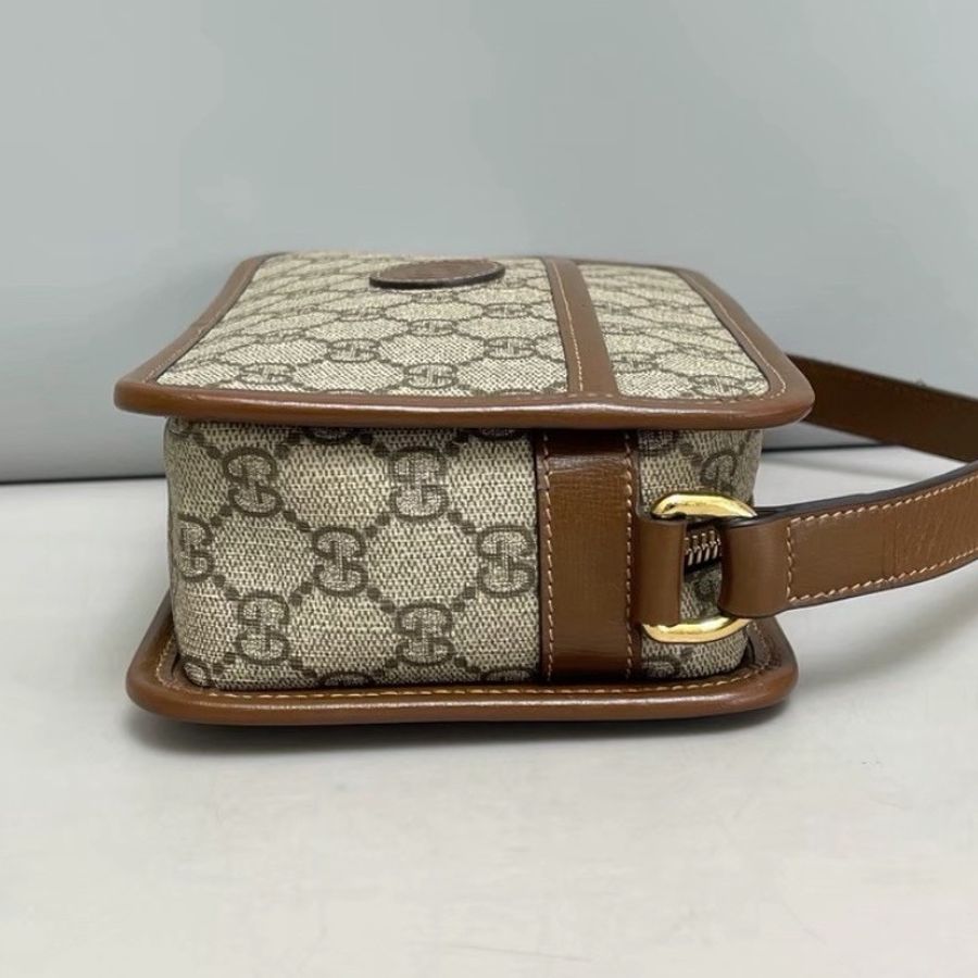 GUCCI古馳焦糖色老花帆布相機包Gucci復古單品🛵-15