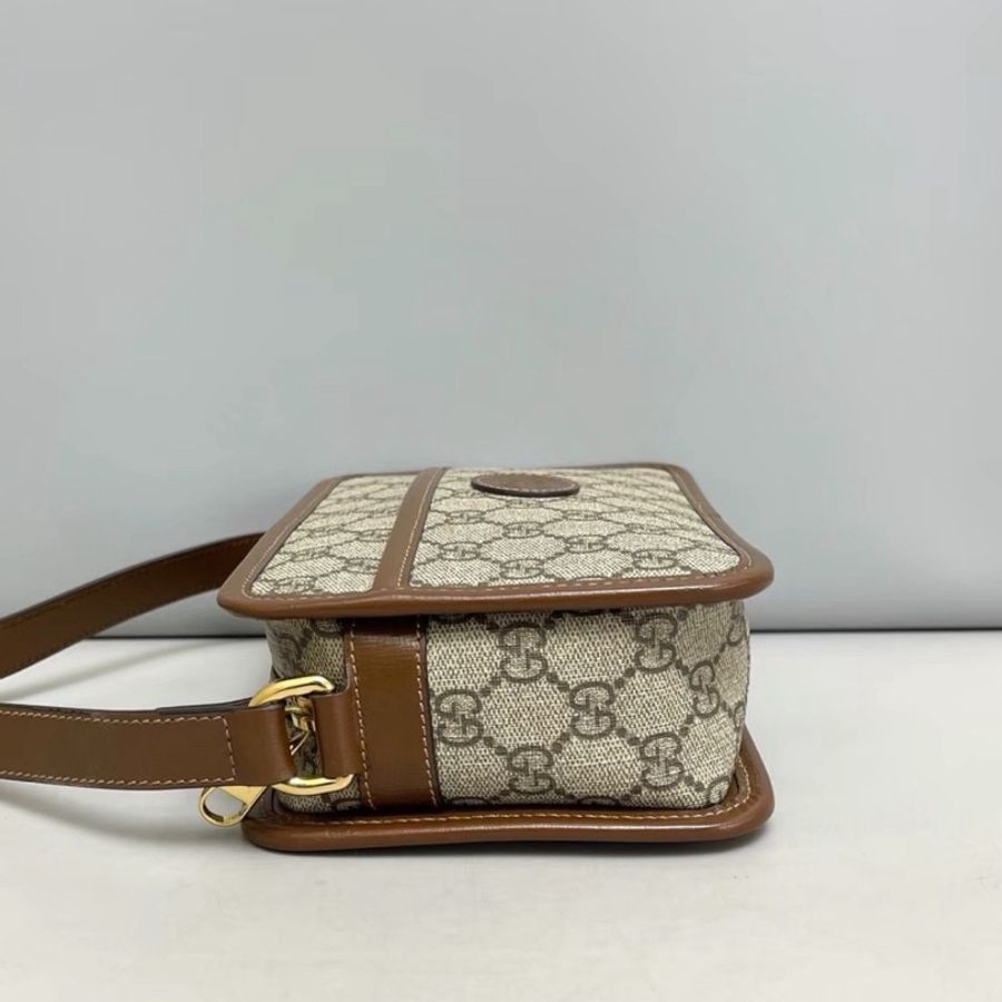 GUCCI古馳焦糖色老花帆布相機包Gucci復古單品🛵-16