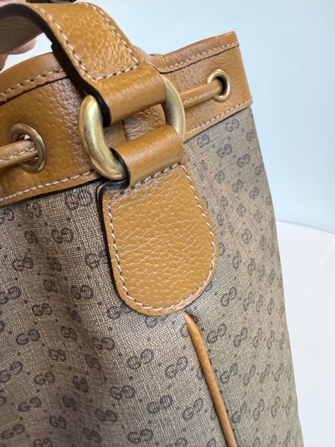 Gucci✨Disney迪士尼米奇老花水桶包斜背包-9