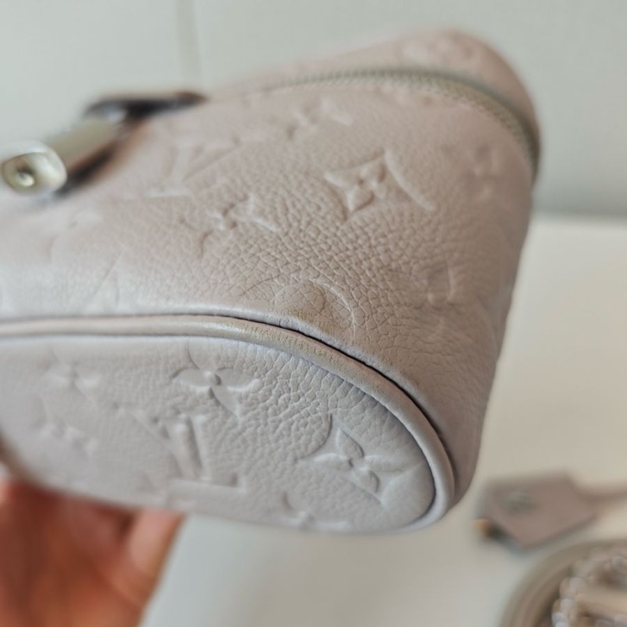路易威登/Louis Vuitton Vanity 灰紫化妝包手提包斜挎包 小號 全皮 芯片款-4