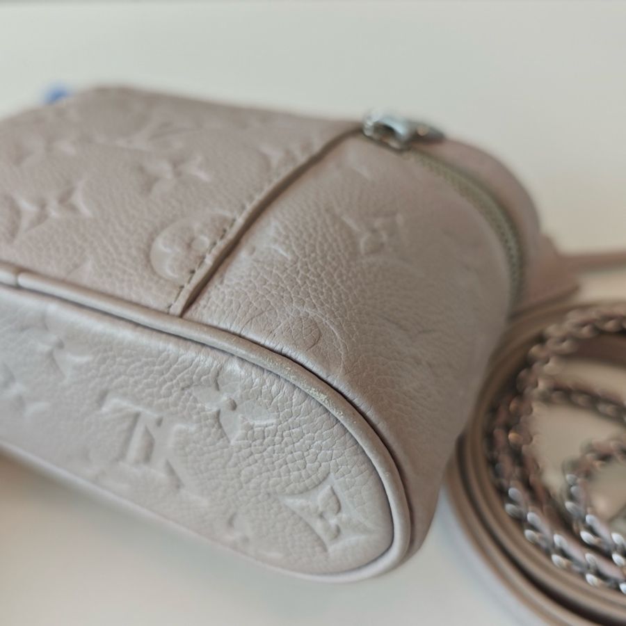 路易威登/Louis Vuitton Vanity 灰紫化妝包手提包斜挎包 小號 全皮 芯片款-5