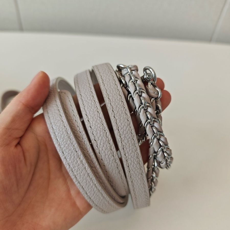 路易威登/Louis Vuitton Vanity 灰紫化妝包手提包斜挎包 小號 全皮 芯片款-8