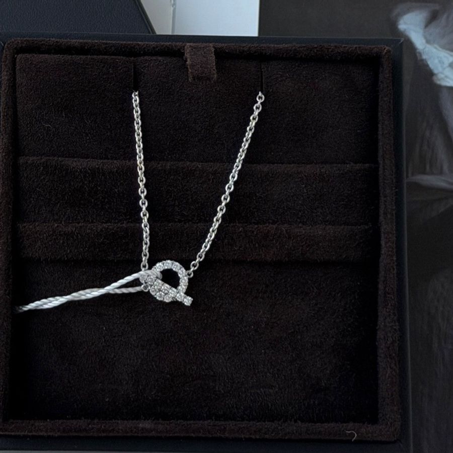 Hermes 愛馬仕 18K白金小Q手鍊 有盒-4
