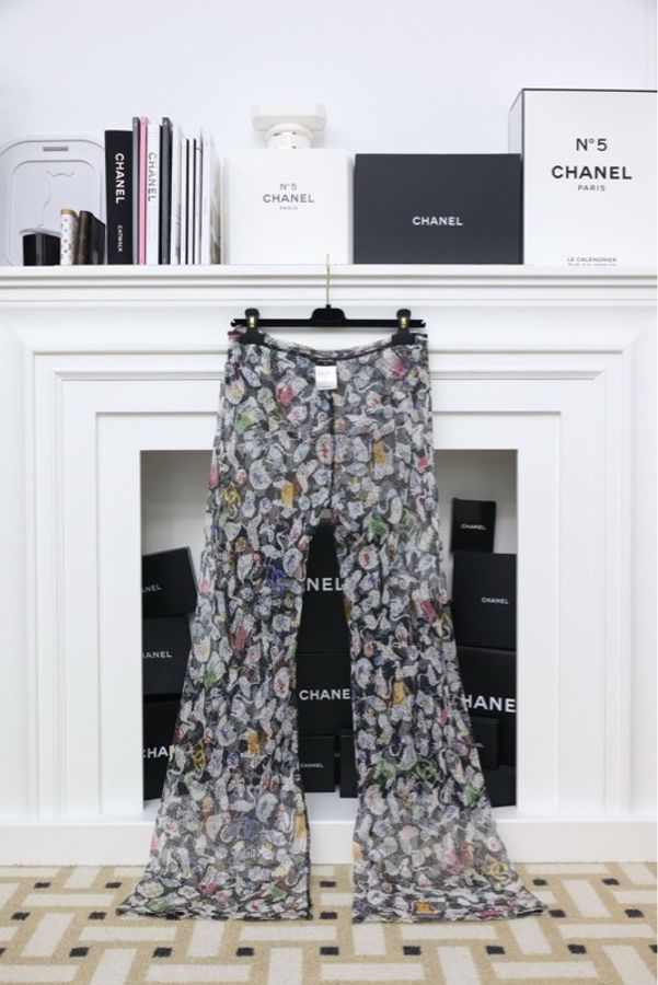 Chanel 07年涂鸦背心长裤套装 镂空设计-7