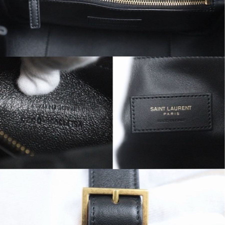 「JL精品代購」98新 YSL黑金小牛皮Hobo單肩包小號-10