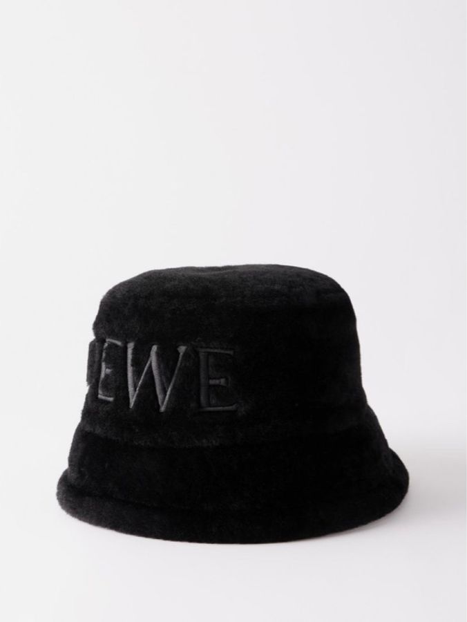 #全新附購證 Loewe 刺繡品牌logo羊毛皮漁夫帽 尺碼57、59-4