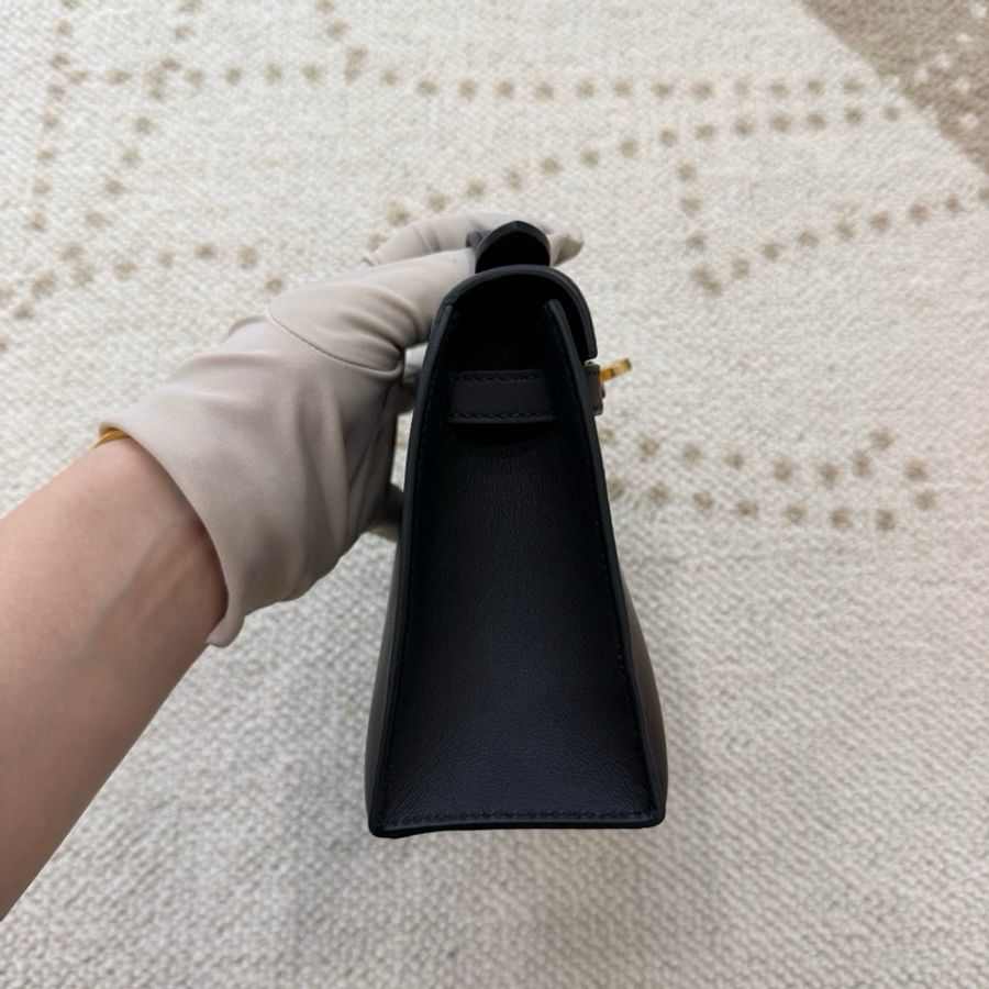 Hermes 愛馬仕 Kelly一代手提包 黑金s皮-2