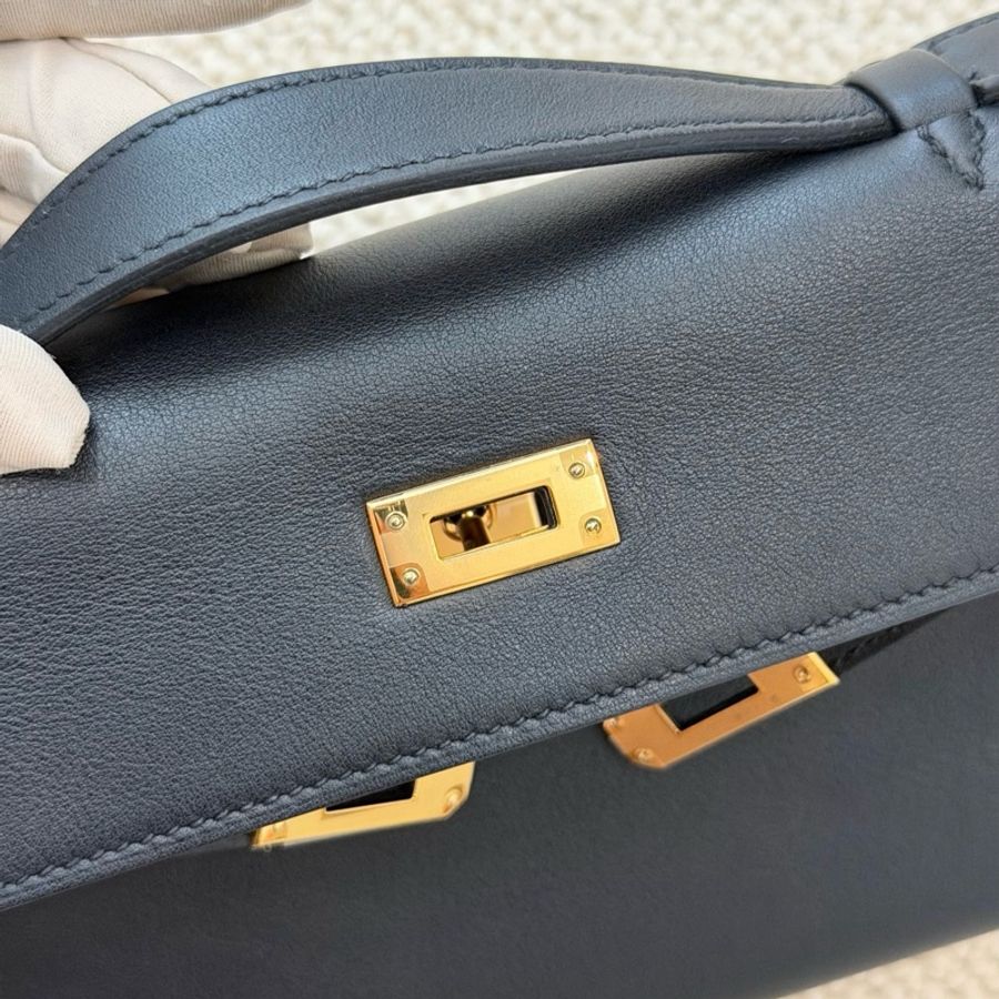 Hermes 愛馬仕 Kelly一代手提包 黑金s皮-4