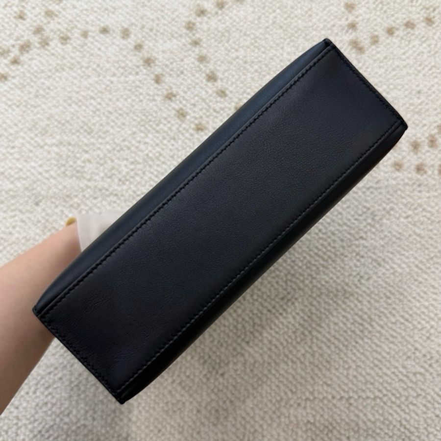 Hermes 愛馬仕 Kelly一代手提包 黑金s皮-7