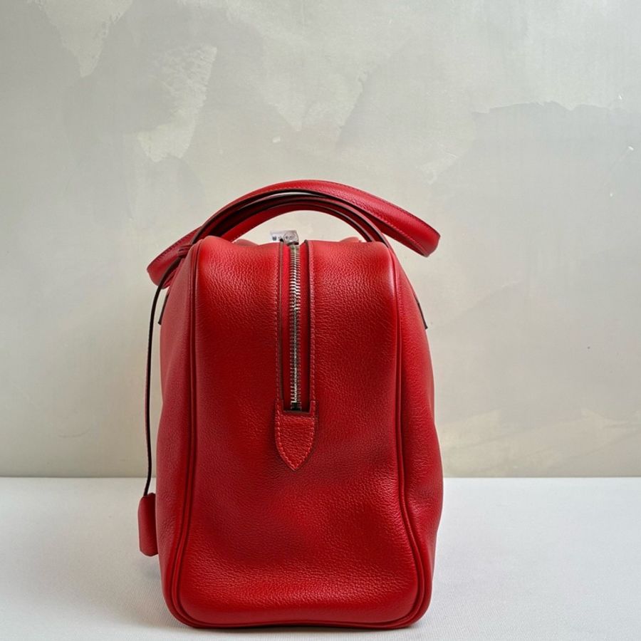Hermes/愛馬仕 紅色 維多利亞 35手提包 X刻 98新 尺寸35*22-3