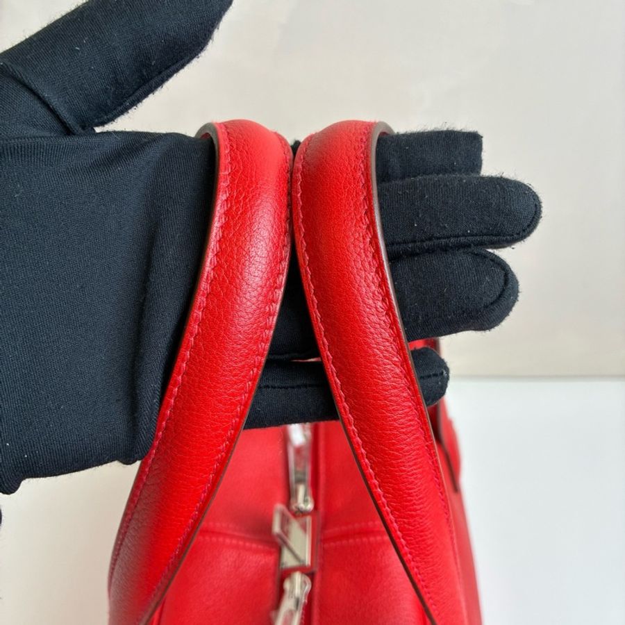 Hermes/愛馬仕 紅色 維多利亞 35手提包 X刻 98新 尺寸35*22-5
