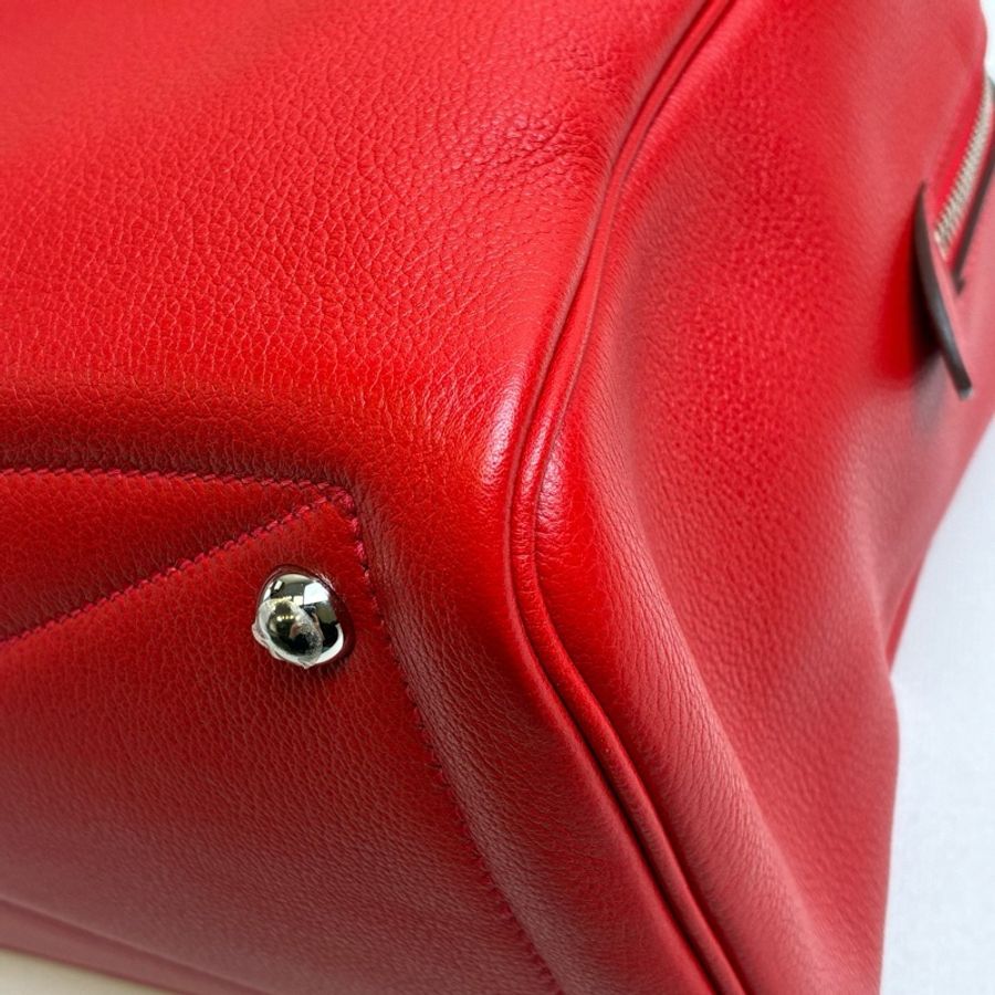 Hermes/愛馬仕 紅色 維多利亞 35手提包 X刻 98新 尺寸35*22-6