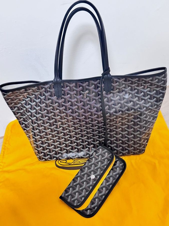 極極新 Goyard PM 子母托特包 黑色-0