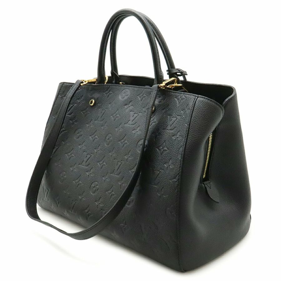 LOUIS VUITTON 路易威登 Monogram Empreinte Montaigne GM 手提包 托特包 單肩黑色 M41069-2