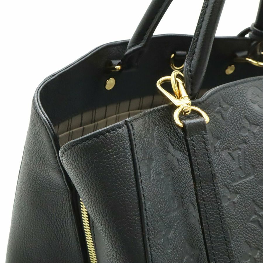 LOUIS VUITTON 路易威登 Monogram Empreinte Montaigne GM 手提包 托特包 單肩黑色 M41069-7