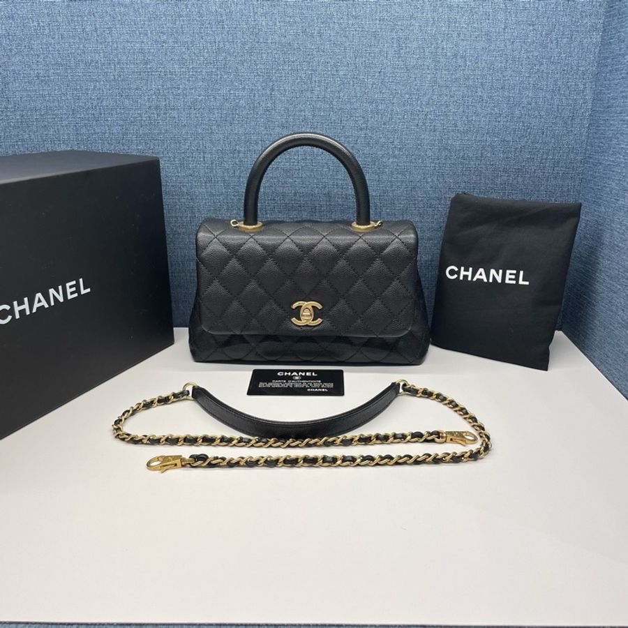 香奈兒CHANEL黑金Cocohandle,99新-0