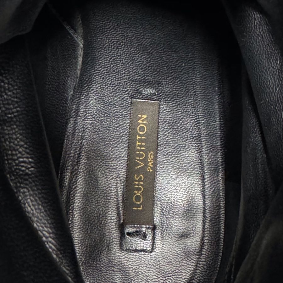 LV路易威登 Louis Vuitton 黑色拉鍊女款短靴馬丁靴4cm 37碼99新-6