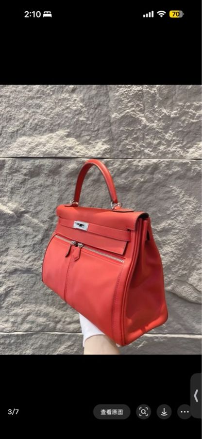 有票✨ Hermes 愛馬仕 kelly Lakis 32 朱砂紅 銀扣 A刻-2