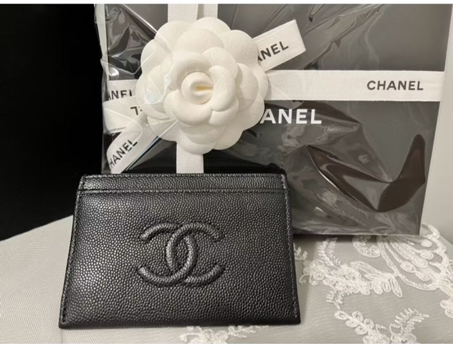 CHANEL 香奈兒 黑色荔枝皮大Logo卡片夾|信用卡夾/車票夾|全配附購證-37