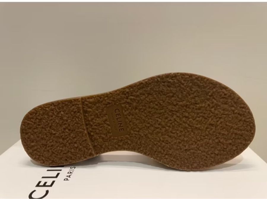 CELINE PARIS《全新》VIC限定 拉菲亞×小牛皮 LYMPIA 平底涼鞋 35號 全配-16