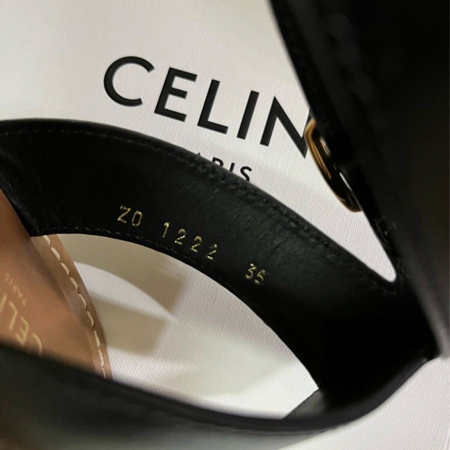 CELINE PARIS《全新》VIC限定 拉菲亞×小牛皮 LYMPIA 平底涼鞋 35號 全配-20