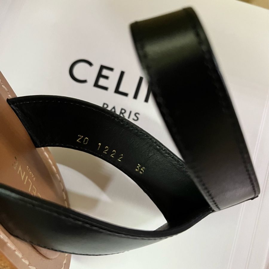 CELINE PARIS《全新》VIC限定 拉菲亞×小牛皮 LYMPIA 平底涼鞋 35號 全配-26