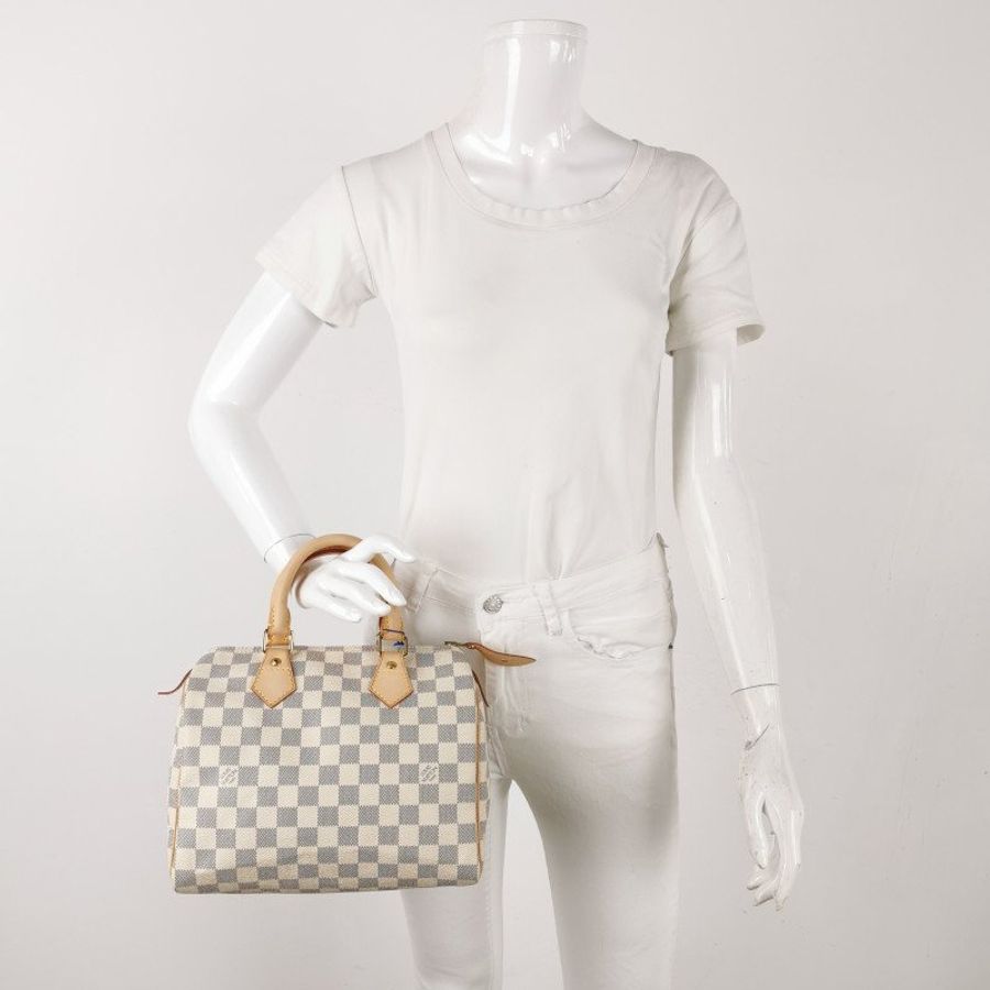 Louis Vuitton (LV) Speedy25植鞣革棋盤格波士頓包手提包-1