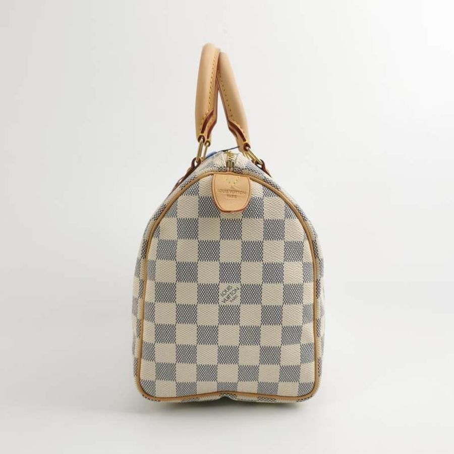 Louis Vuitton (LV) Speedy25植鞣革棋盤格波士頓包手提包-3