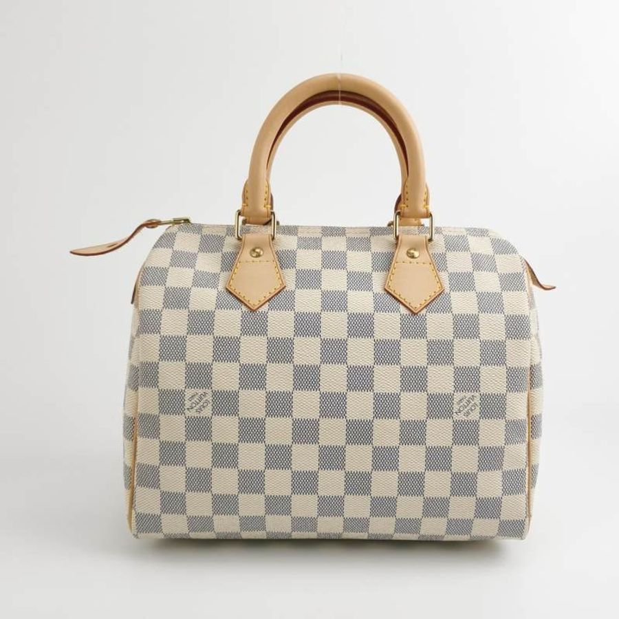 Louis Vuitton (LV) Speedy25植鞣革棋盤格波士頓包手提包-4