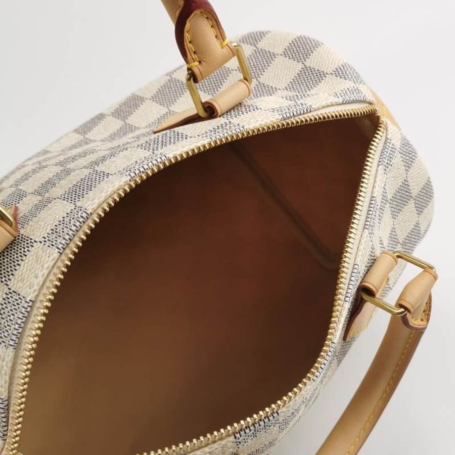 Louis Vuitton (LV) Speedy25植鞣革棋盤格波士頓包手提包-6
