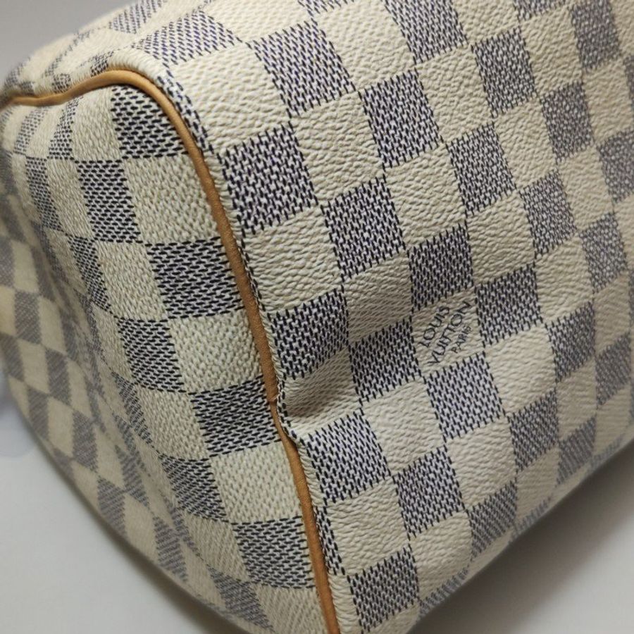 Louis Vuitton (LV) Speedy25植鞣革棋盤格波士頓包手提包-20