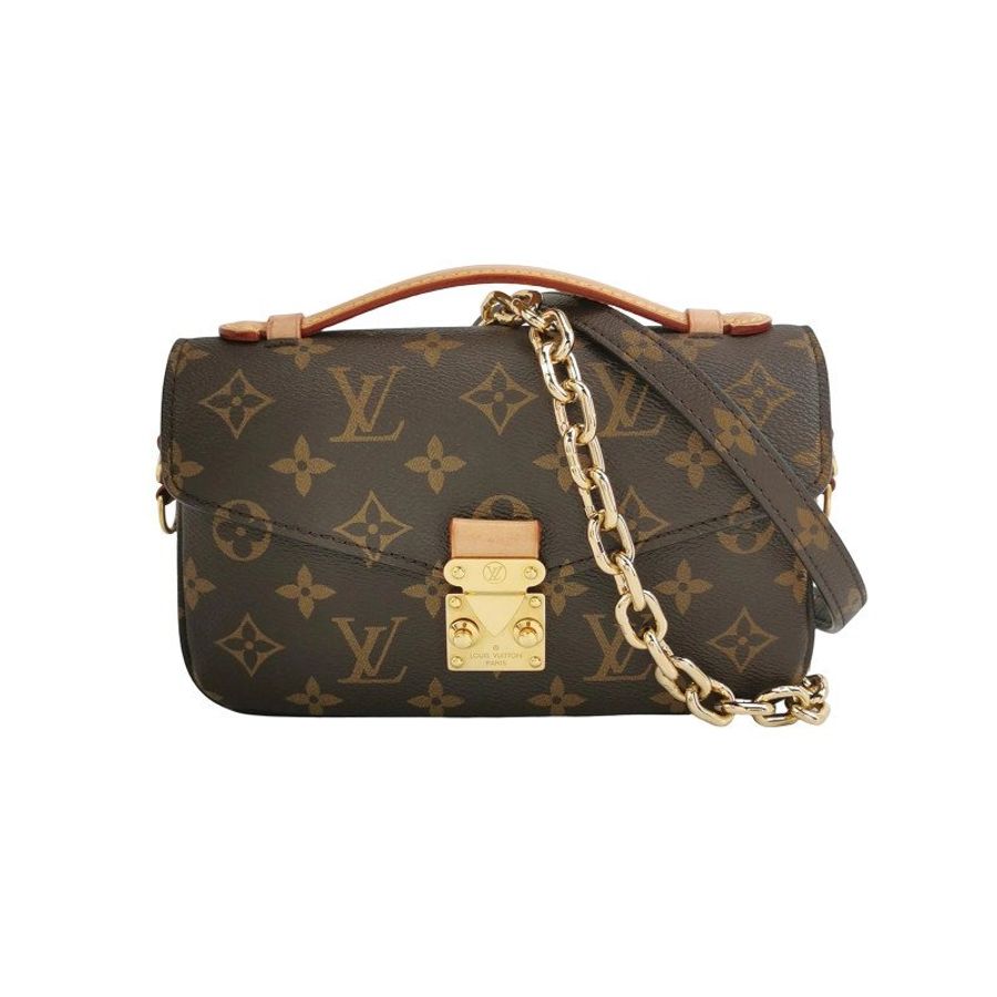 Louis Vuitton (LV) Pochette Metis East West植鞣革老花翻蓋斜背包單肩包晶片款-0