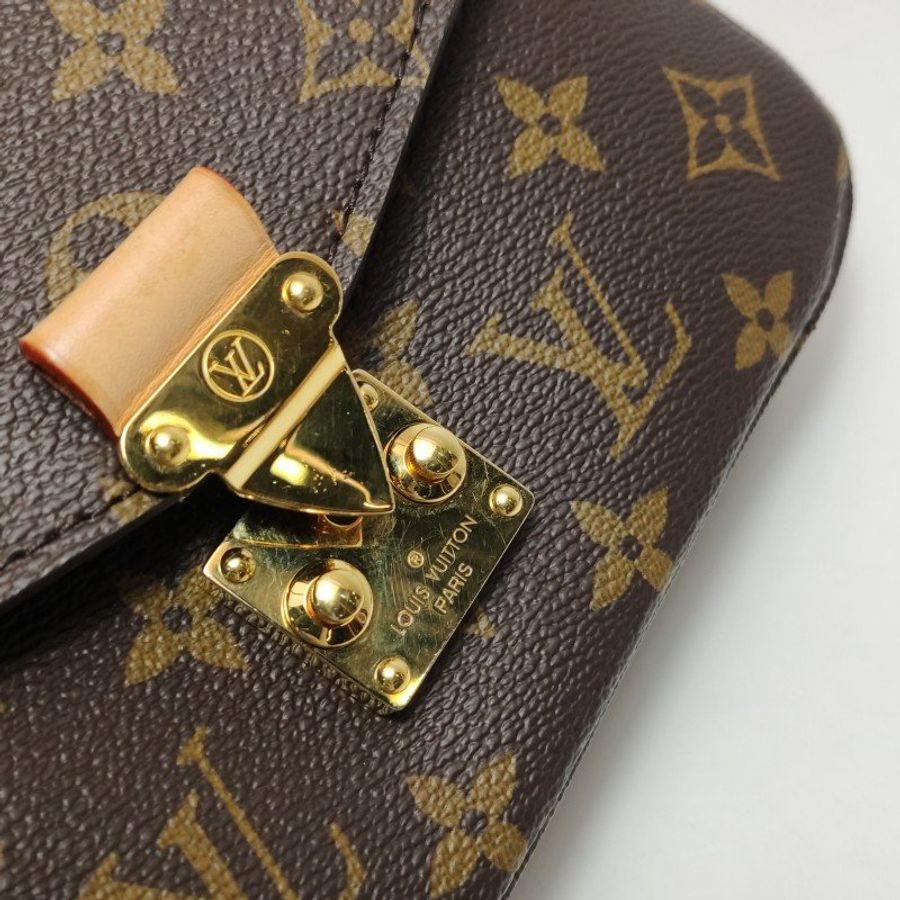 Louis Vuitton (LV) Pochette Metis East West植鞣革老花翻蓋斜背包單肩包晶片款-11