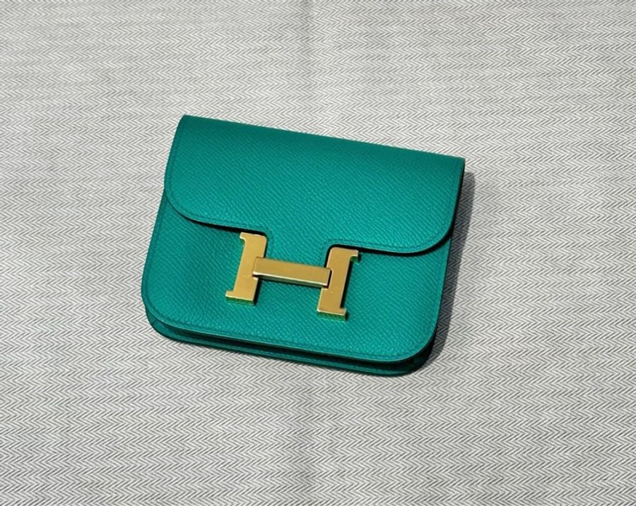 Hermes 愛馬仕 Slim 康康 帝王綠 金扣-4