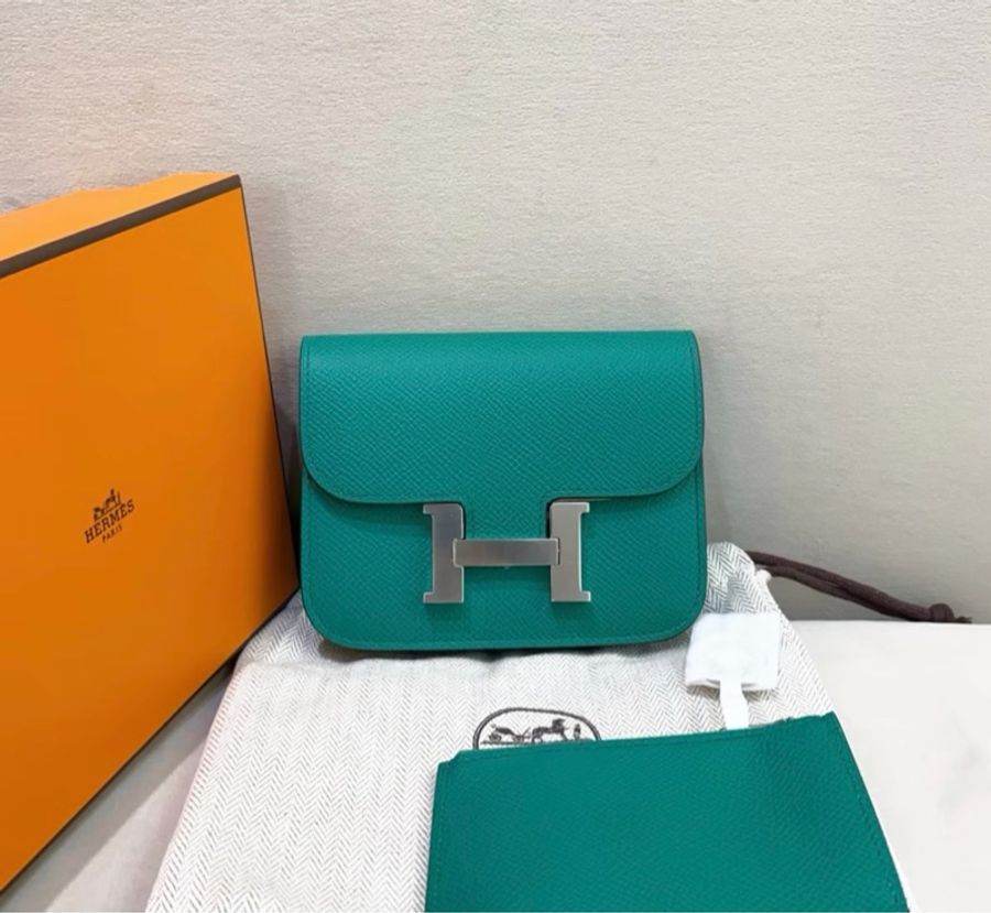 Hermes 愛馬仕 Slim 康康 帝王綠 銀扣-0
