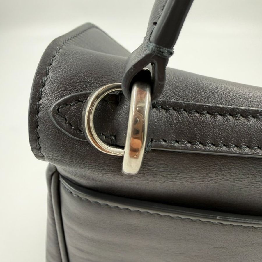 BALENCIAGA - 深灰色牛皮銀釦MINI RODEO手提斜背包-20