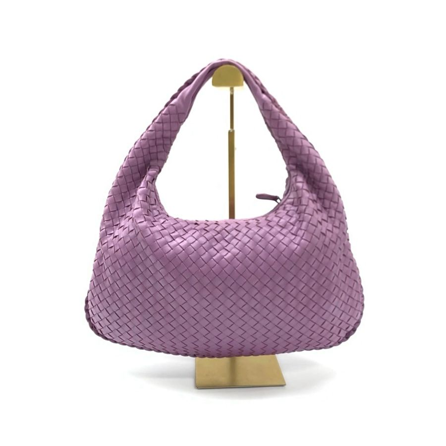 BV 葆蝶家/BOTTEGA VENETA hobo和尚包小號腋下包粉紫色-1