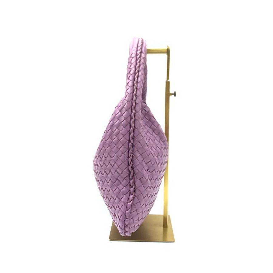 BV 葆蝶家/BOTTEGA VENETA hobo和尚包小號腋下包粉紫色-5