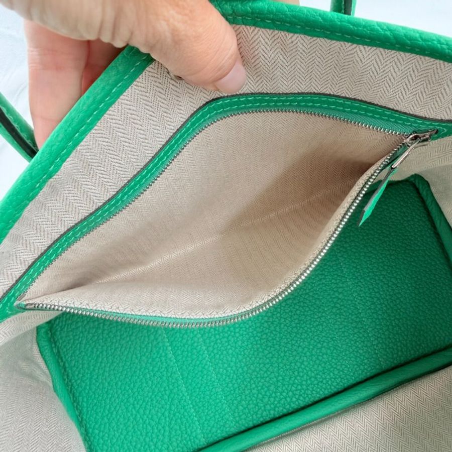 HERMES - 薄荷綠TC皮garden party 30cm托特包-14