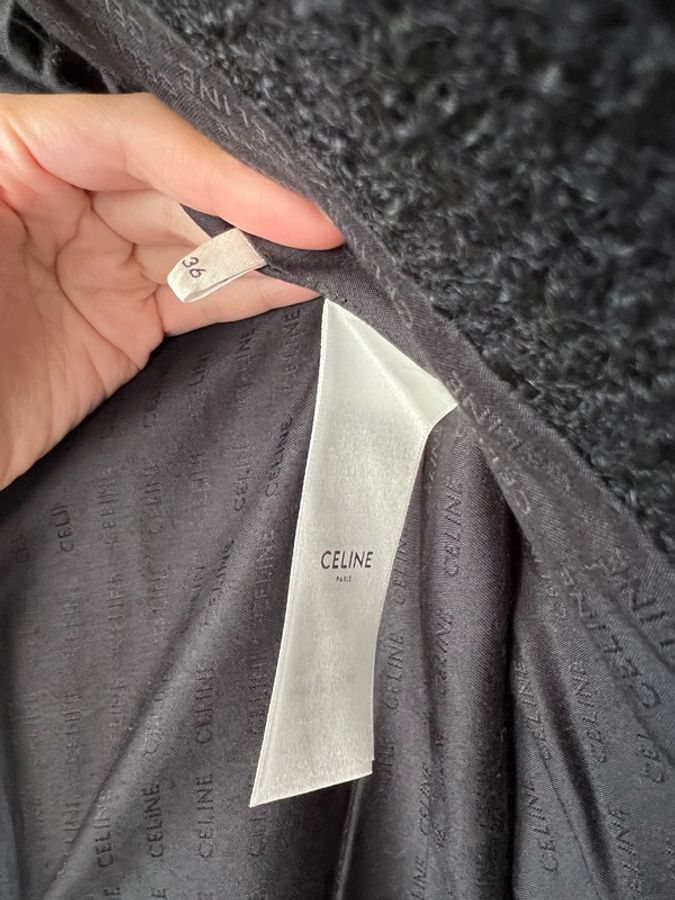 ::CELINE:: 金釦黑色毛呢短版外套36號-4