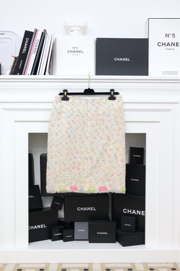 Chanel 04年彩虹粗花呢半裙-2