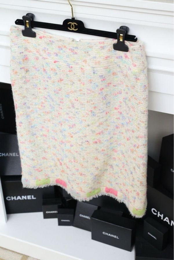Chanel 04年彩虹粗花呢半裙-3