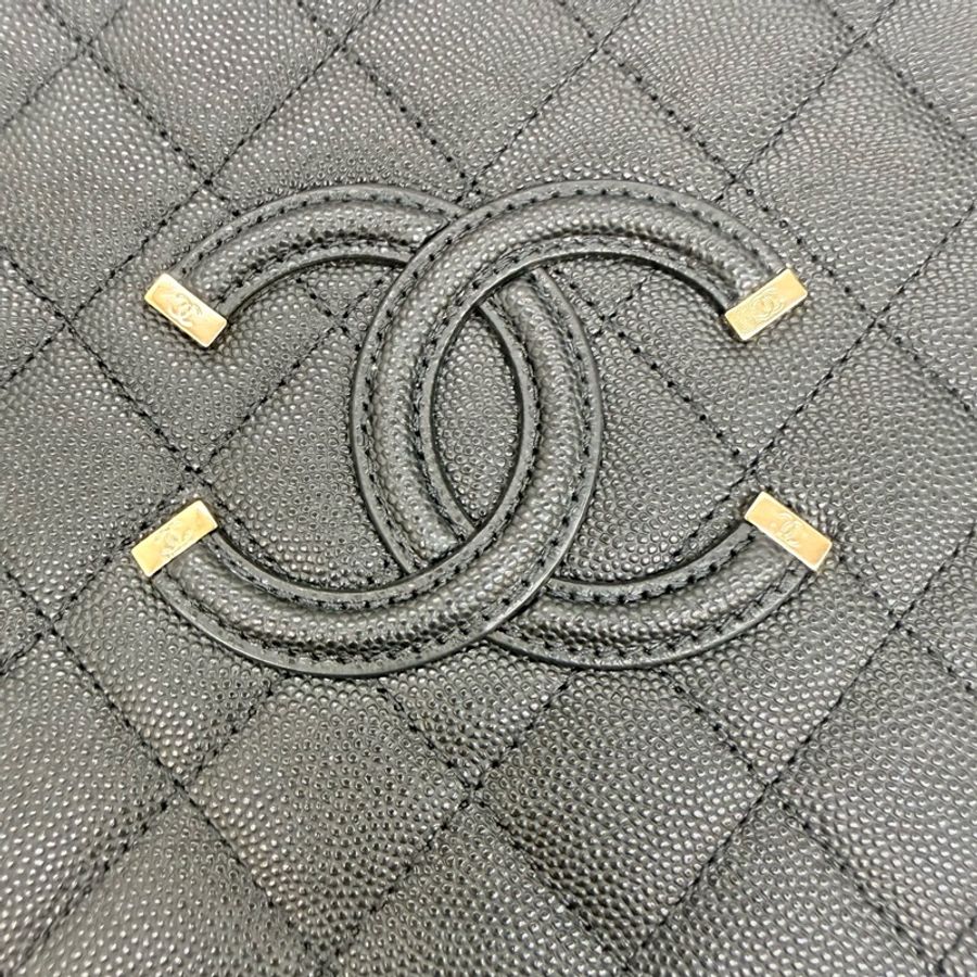 Chanel 黑荔枝皮金釦中號vanity case-7