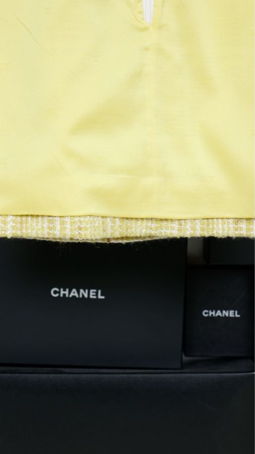 Chanel 97年秀款牛油果绿格纹外套半裙套装-18