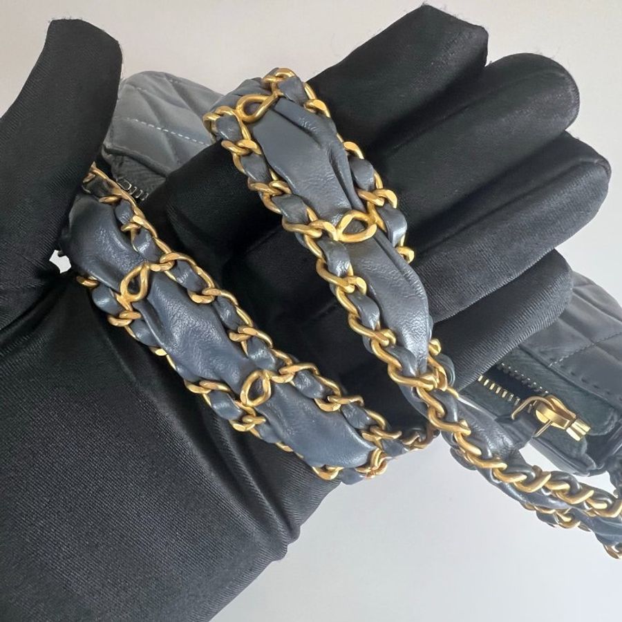 CHANEL 霧霾藍19 HOBO腋下包 AP3647/晶片款-5